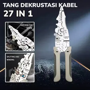 Tang Pengupas Kawat Khusus Tukang Listrik Alat Crimper Kabel Pengupas Anti Selip Listrik Multifungsi Buka Baut Kabel Listrik 27 In 1 Multifungsi Wire Stripper