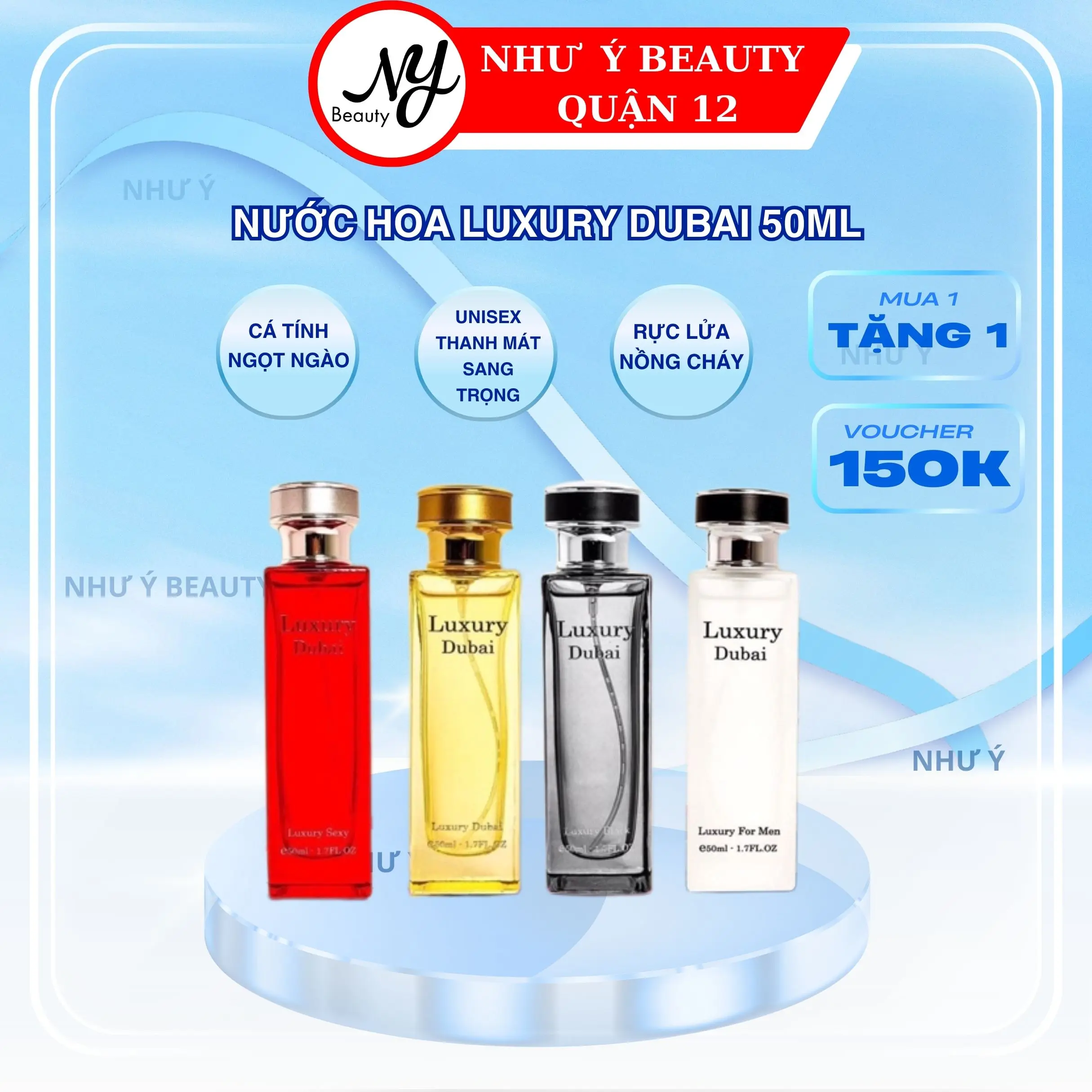 Nước Hoa Luxury Đỏ - Vàng - Trắng - Đen 50ml  (Mẫu Mới) Women Perfume Cosmetic Sang Trọng Quyến Rũ Nước Hoa Xịt Thơm