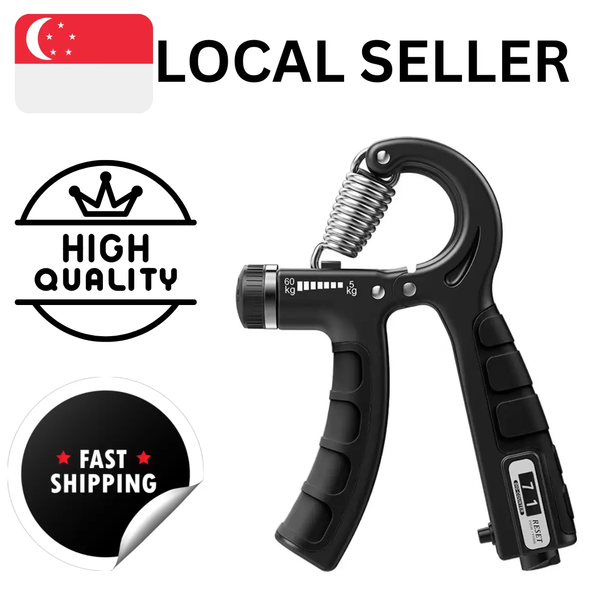 Grip Strength Trainer with Counter - Adjustable Hand Grip Strengthener for Improved Grip Strength and Injury Rehabilitation