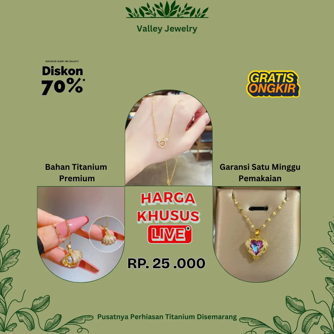 [ promo Live ] Kalung Titanium Premium Anti Karat untuk wanita -  Valley Jewelry