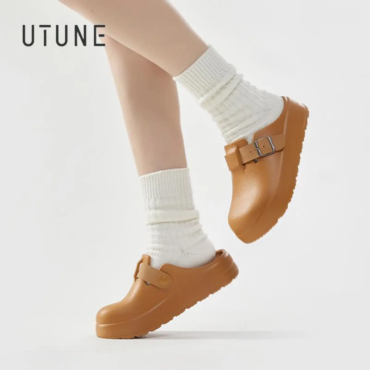 UTUNE Shoes Thick Bottom Slippers Classic Models Durable Fashion Sandals Waterproof Slipper Non-slip Outside Shoes