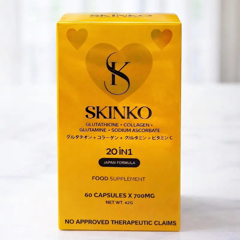 skinko glutathione Heera Glow 20in1 30 capsules Glutathione,Tomato Extract, and Rosehips  forHealthy looking skin