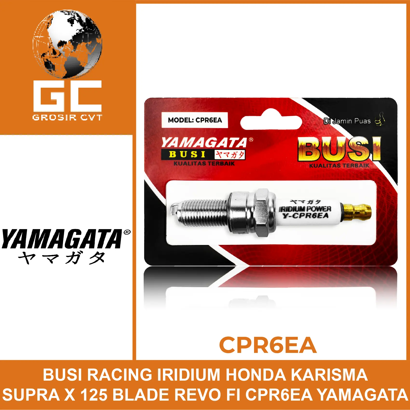 Busi racing Yamagata Iridium Power Vario Beat Genio Deluxe PCX ADV Nmax Aerox Lexi Satria FU Karisma 110 125 150 CPR6EA