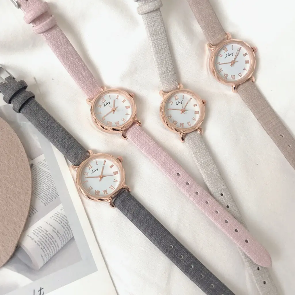 ANKL015 Jam Tangan Quartz Strap PU Analog Casual Gaya Retro Wanita Persegi Watch Korean Fashion Body Belimbing