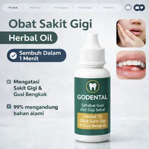 GODENTAL HERBAL TETES MENGATASI SAKIT GIGI, GUSI BENGKAK DAN GIGI BERLUBANG SERTA AMAN UNTUK ANAK NEW FORMULA HERBAL.