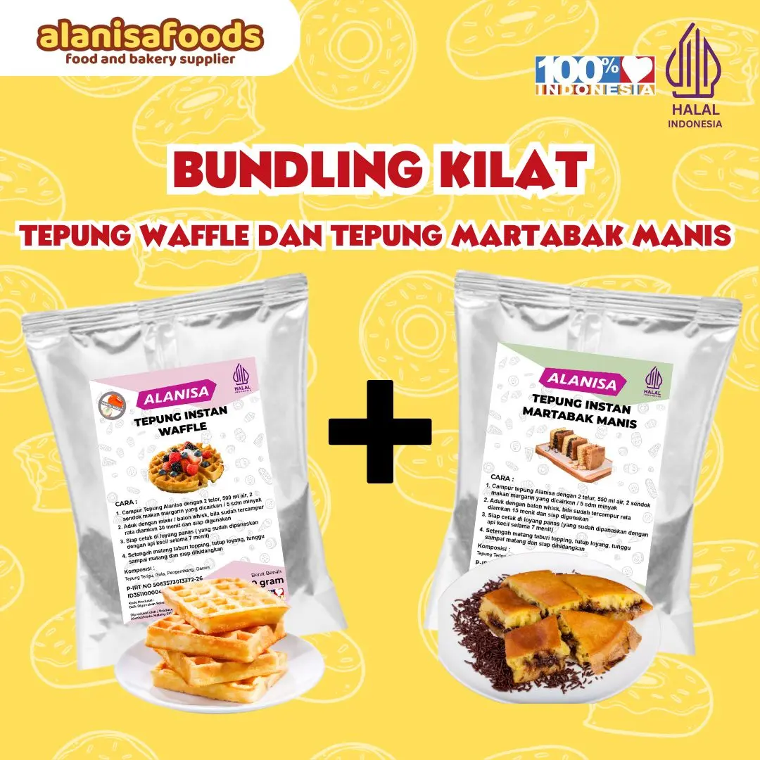 BUNDLING KILAT 500GR (TEPUNG MARTABAK MANIS+WAFFLE)