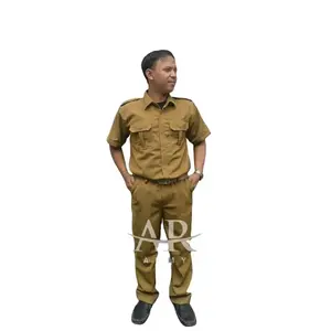 Seragam PNS ASN Pemda Pemkot Guru Pria Khaki Muda Sedang Tua Baju dan Celana Panjang Katun Lembut Setelan Kerja Lengan Pendek