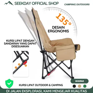Seekday Kursi Lipat Outdoor Angle adjustable Kursi Pantai Lipat Camping Chair Kain tahan air tahan sobek