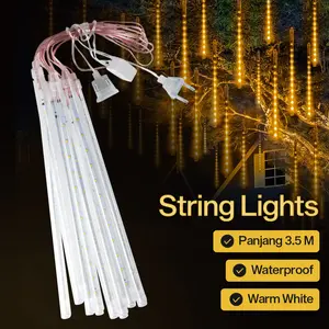 Lampu Hias String Lights Meteor Waterproof Warm White 8 PCS - 7CLL3ITP - Transparent