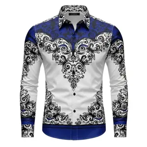 Batik arwinda Rimllya Blue Kemeja batik lengan panjang pakai puring