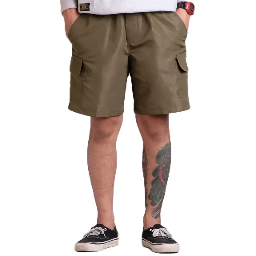 Celana Pendek Cargo Broadshot / Celana Cargo Pendek Broadshort Diatas Lutut Pria Murah Kwalitas Distro Bahan Katun Twill Size 28-33 Slim-fitting Polos Santai Hitam Putih Low Waist Branded Karet