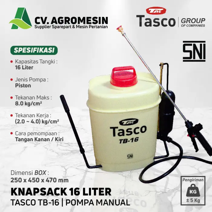 Knapsack Manual Semprot Hama Tasco TB16 SNI 16 Liter