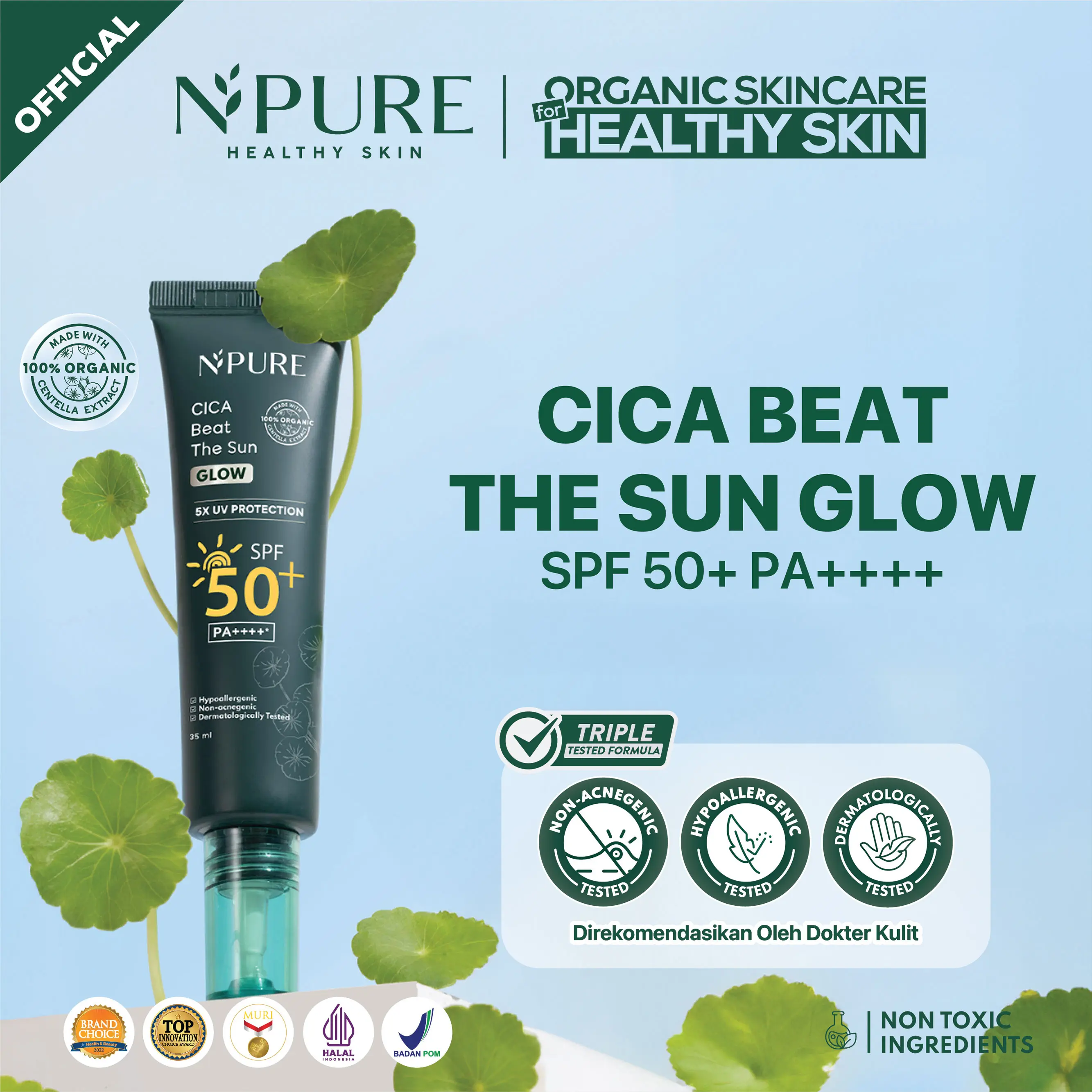 【NOT FOR SALE】NPURE Sunscreen Cica Beat The Sun Glow 35ml
