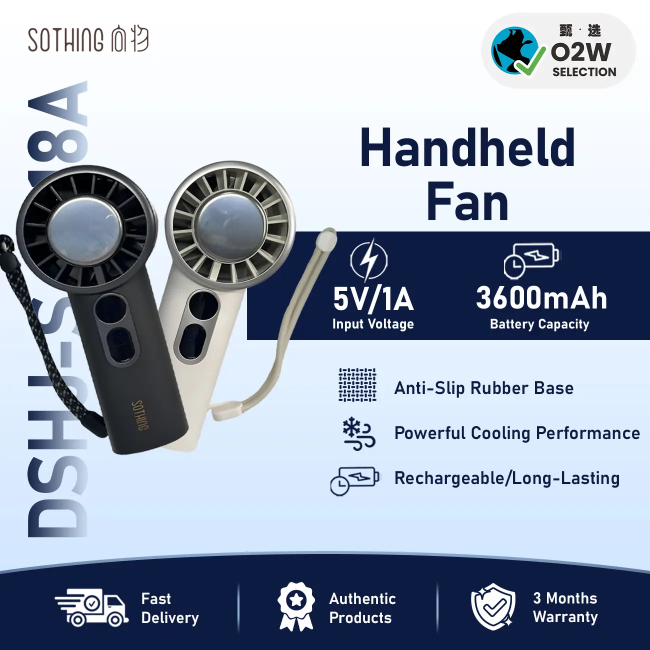 One2World Selection SOTHING DSHJ-S-2418A Cool Breeze Handheld Fan