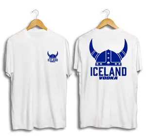 Kaos ICELAND VODKA Kaos Kekinian Garis Bahan SK PE 24S Desain Grafis Modern DTF Digital High Quality Size S-XXL Ideal untuk Musim Semi