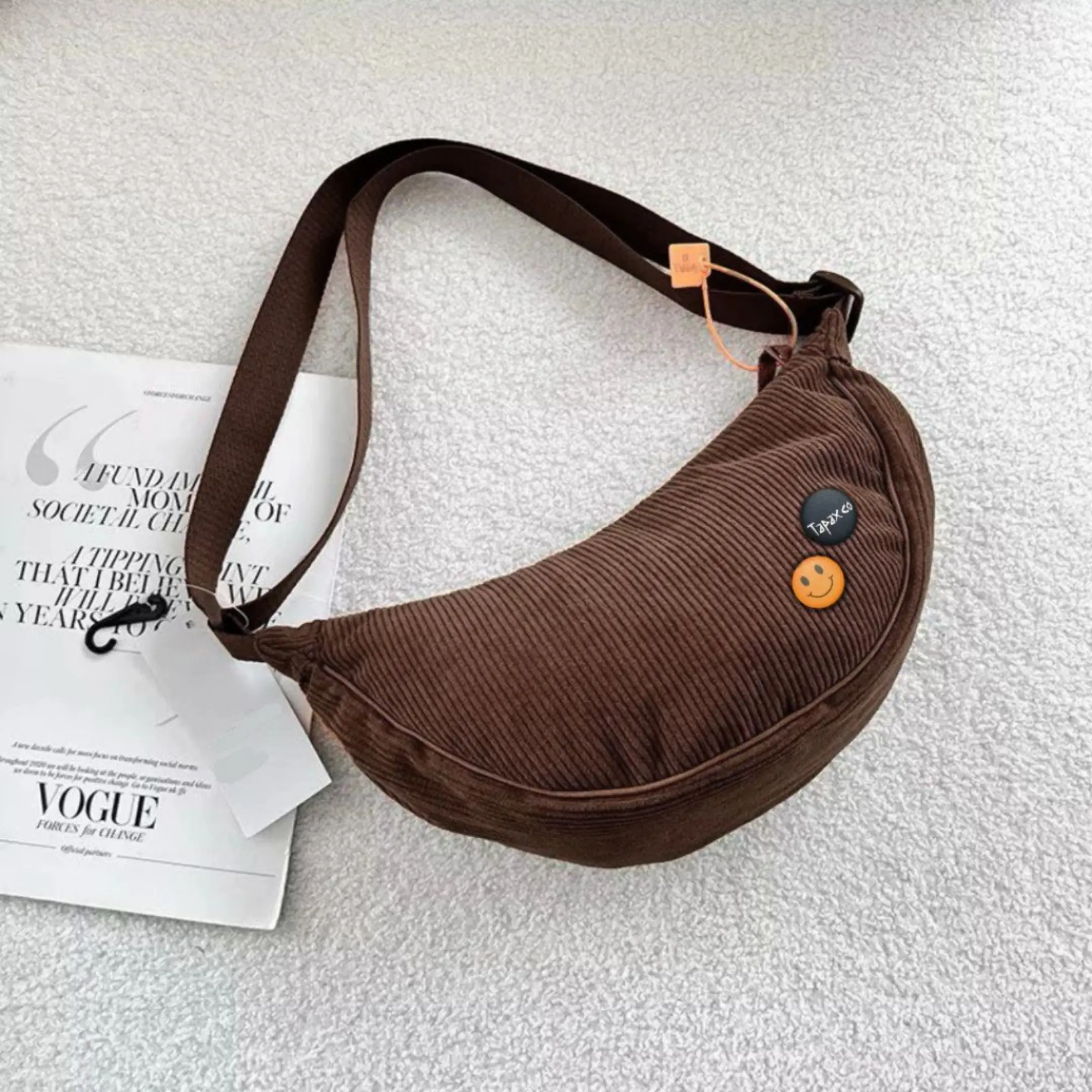 TAPAXCO Tas Selempang Pria Wanita Corduroy Tas Slingbag Lily FREE 2 BROSS Kasual Local Original shoulder bags Terbaru