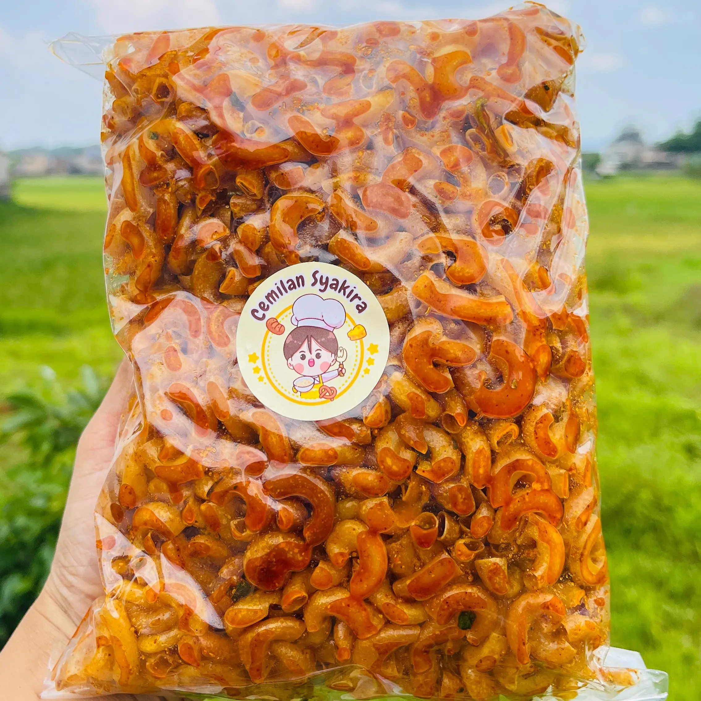 Makaroni cikruh 500g Daun Jeruk Camilan Asin Pedas Makanan Camilan - Spices Food Snack Cemilan Keripik Kripik Kripik