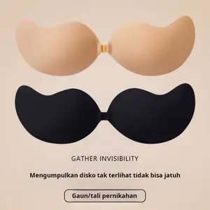 Gaun Suspender Rok Bio-gel Cangkir Mangga Tak Terlihat Berkumpul Dada Stiker Tanpa Tali - Bh, Bra