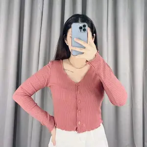 Caterpil_Storee• Cardigan Rajut Waffle Crop Top Wanita