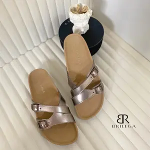BRILEGA HAILEY Sandal Casual Wanita Dengan Ketinggian Sole 3cm Sandal Puyuh Silang Tersedia Dari ( Ukuran 37 - 40 ) Sendal Puyuh Kokop Wanita Karet Flat simpel hitam kombinasi fipper wedges Antiselip S hitam.cream cewek terbaru