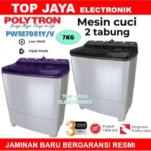 MESIN CUCI POLYTRON 7KG 2 TABUNG PRIMADONA GIANT SERIES PWM-7081Y/V