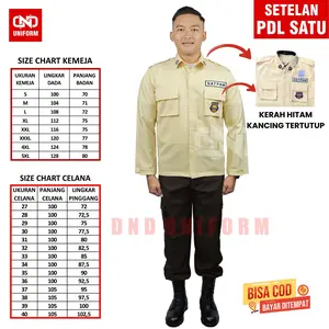 DND UNIFORM 2 - SERAGAM KERJA LAPANGAN (PDL SATU) KERAH HITAM DALAM KANCING TERTUTUP  BAHAN GAIA NEO PREMIUM
