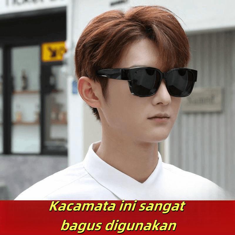 【Toko Resmi YJ 】 Kacamata Hitam 2025 Wanita Pria Optik Antiradiasi Dengan Fashion Sunglasses Eyewear UV400 Frame Korea Style Kacamata hitam Satu Cermin untuk Dua T37