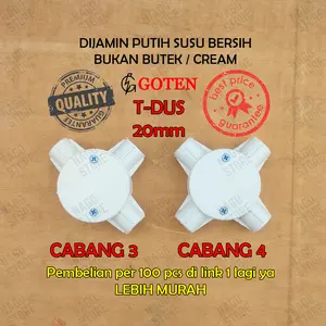 T DUS TDUS TDOS KRESDUS PIPA CONDUIT LISTRIK CABANG 3 CABANG 4 20MM PUTIH