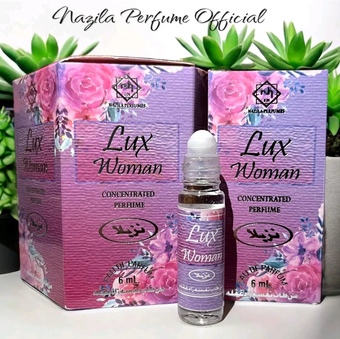 Perfume nazila arab aroma lux women non alkohol terlaris 1 box isi 6 pcs original unisek laki laki perempuan tahan lama berkualitas Pria Wangi Wanginya Wanita