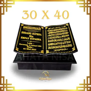 Cahaya Nisan - Batu Nisan Bentuk Buku Kitab Ukuran 30x40 Granit