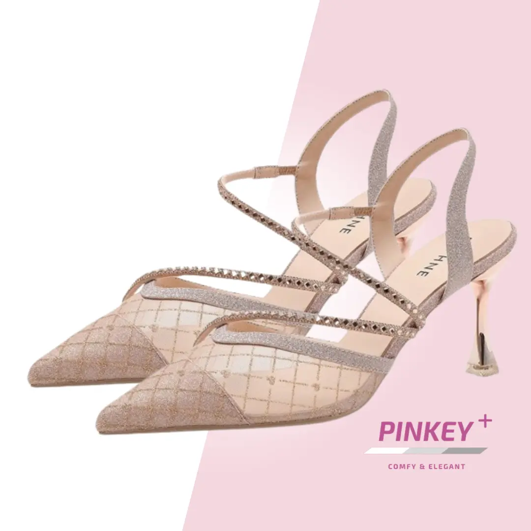 PINKEY P264 Sepatu Hak Tinggi Wanita Pointed Toe Pump Stiletto High Heels Runcing 5cm Coklat Shoes Hitam Pesta heels  pesta heels graduation