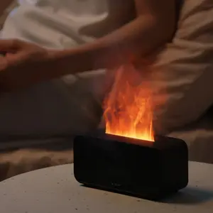 Essential Oil Diffuser, Fireplace Fire Flame Aromatherapy Diffuser 120ml Cool Mist Humidifier with 7 Colors Light for Home, Room - 14:29