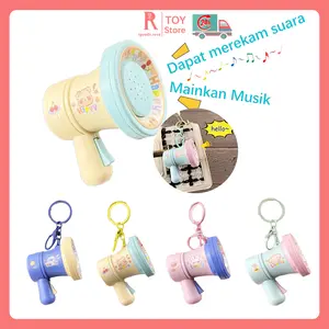 igoods.rose [Versi Audio]Gantungan Kunci Couple Lucu Mini Portable Megaphone Untuk Anak Mainan Anak Musik Lucu Toy Hadiah Ulang Tahun Siswa Liontin Tas Terumpet Music Terompet Pesta Tahun Baru Speaker Versi Audio Keychain Hadiah Suara