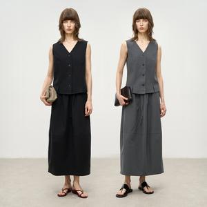 Casual V-Neck Vest & Skirt Set for Everyday Style