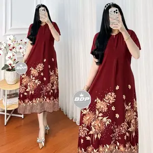 Dressella - dress chiby rayon premium trending all size busui resleting depan tali belakang anggun bahan adem nyaman