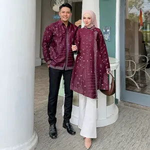 Atasan Batik Couple Tunik Batik Wanita Batik Modern Bahan Kain Katun Batik Motif Aswaja Set Kondangan Baju Couple Sarimbit Keluarga Pasangan