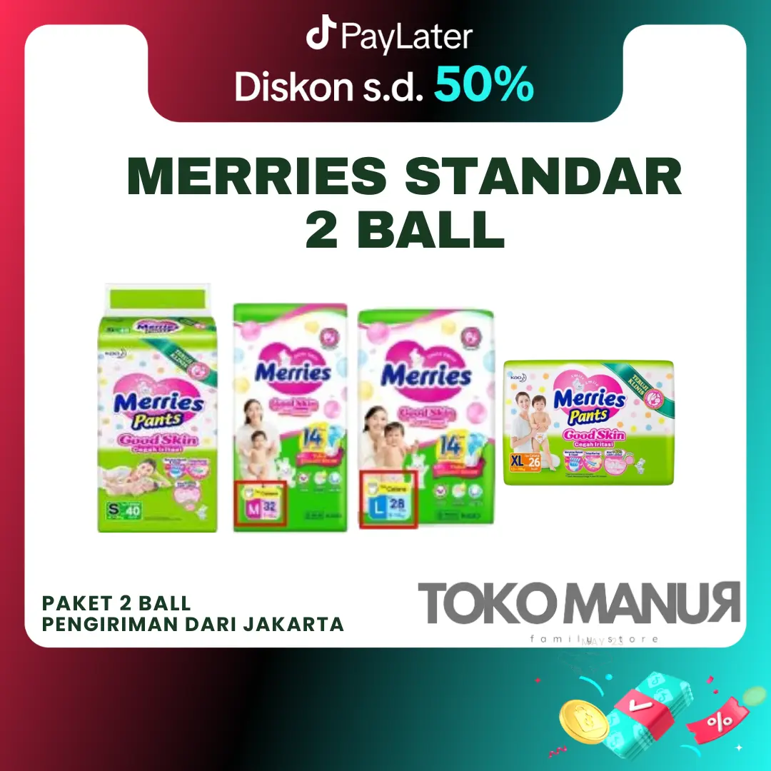 PAKET POPOK MERRIES 2 BALL PENGIRIMAN DARI JAKARTA Bayi Diapers