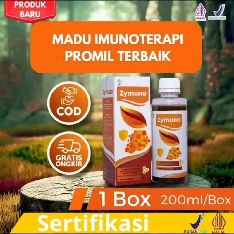 Madu Zymuno Original - 200 ml - Alami, Organik, BPOM & Halal Honey Herbal