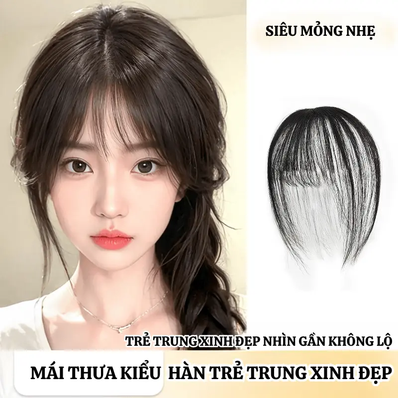 Tóc Giả Kẹp, Tóc Mái Venus, 2 Kẹp, Siêu Thật, Lưới Vô Hình, Mỏng Và Tóc Mái Bay, Phiên Bản Thế Hệ Mới, Thích Hợp Để Tạo Kiểu Tóc Cho Phụ Nữ Wig Women