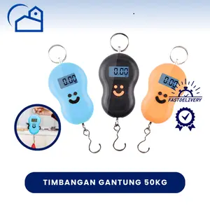 HOMESTATION - Timbangan Gantung Mini Digital Portable Electronic Scale Smile Travel Serbaguna Kapasitas 50kg 4650 GSF