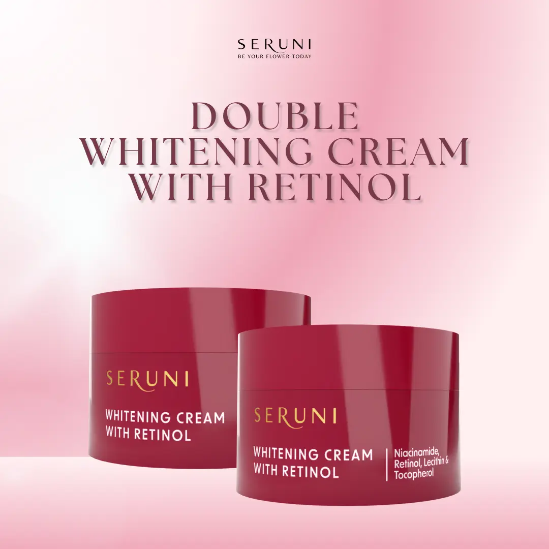 Seruni - Double Whitening Cream With Retinol - Untuk Membantu Menyamarkan Kerutan , Mencerahkan & Garis Halus Pada Wajah  - 2 [Pcs]