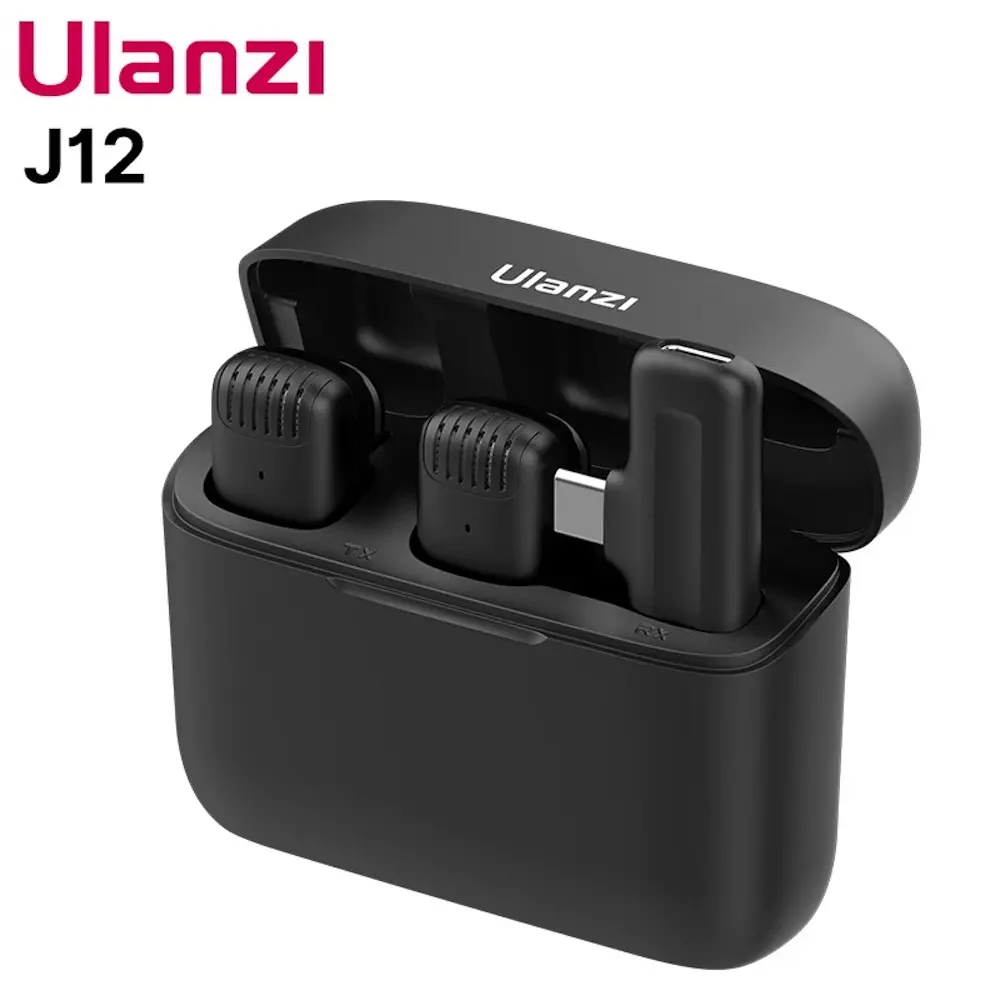 ULANZI J11 / J12 Wireless Lavalier Microphone Audio Sound Recorder Dual Vlog Mic for Mobile Phone Smartphone / PC Computer