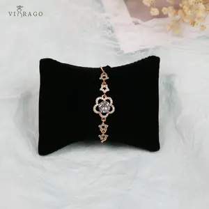 VIRAGO Gelang Titanium Wanita Anti Karat Berlian Aksesoris Gelang Lapis Emas Korea Perhiasan Elegan Hadiah Bracelets