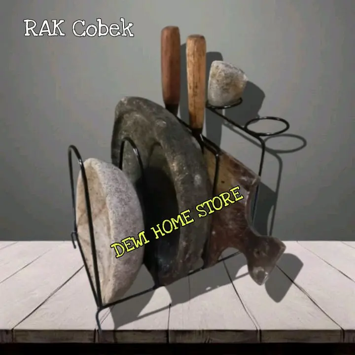 Rak cobek ulekan tempat cobek tempat telenan rak pisau  Talenan  Dapur multifungsi