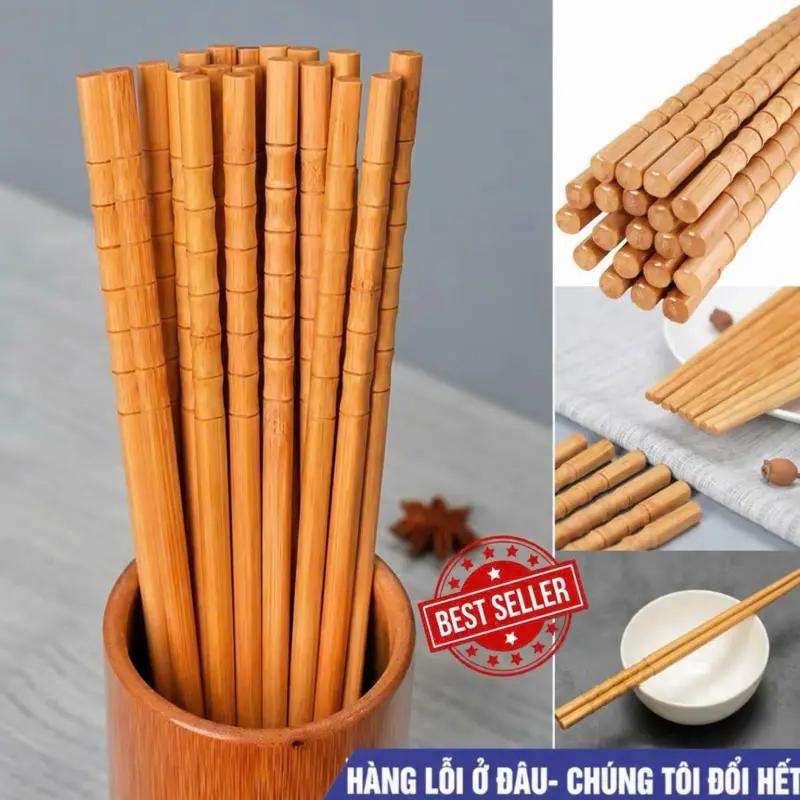 COMBO 100 ĐÔI Đũa Tre Khắc Đầu, Tre Gốc tự nhiên, không hóa chất, an toàn sử…