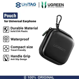 UGREEN Pouch Bag Tas Gadget Mini Charger Kabel Headset OTG Flashdisk Travel Storage EVA Hardcase Dompet Waterproof