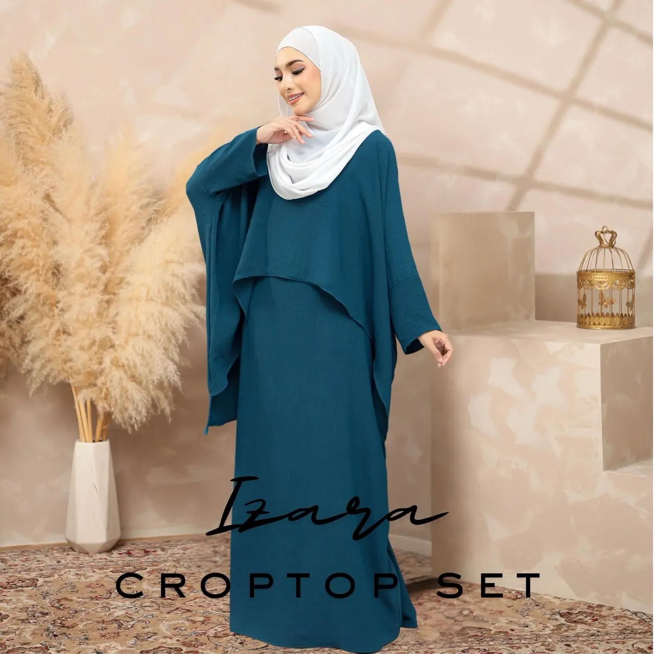 Izara CropTop Set Cey Crepe | Dress + Blouse