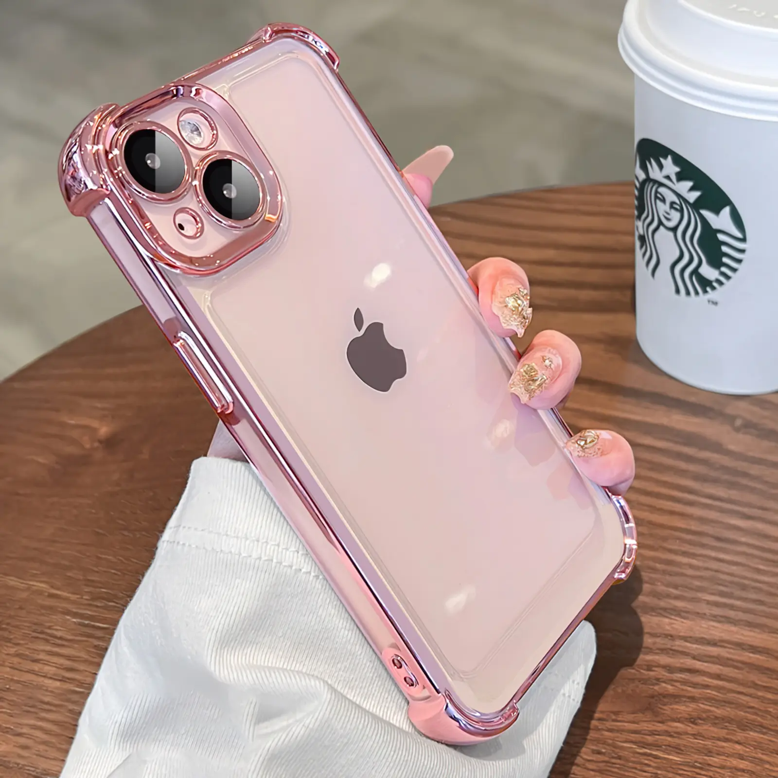 Clear Shockproof Case Stylish Bleach Resistant Compatible with iPhone 16, 15, 14, 13, 12, 11, Pro, Plus, Max with Reinforced Corners and Rear Camera Protection, Square Frame, Compatible with iPhone 11 Purple Yellow