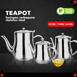 Teko air kopi teh penyimpanan penyaringan minyak goreng multifungsi 532ml,709ml,946ml stainless -ZS