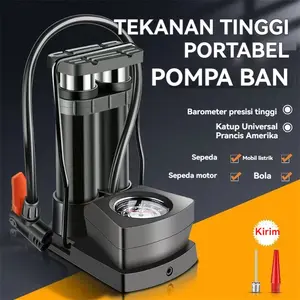 Pompa kaki, pompa mini, pompa tekanan tinggi rumah tangga, mobil listrik, mobil aki, bola basket mobil, pompa kaki, pompa ban portabel, terbuat dari bahan paduan aluminium, kuat dan tahan lama